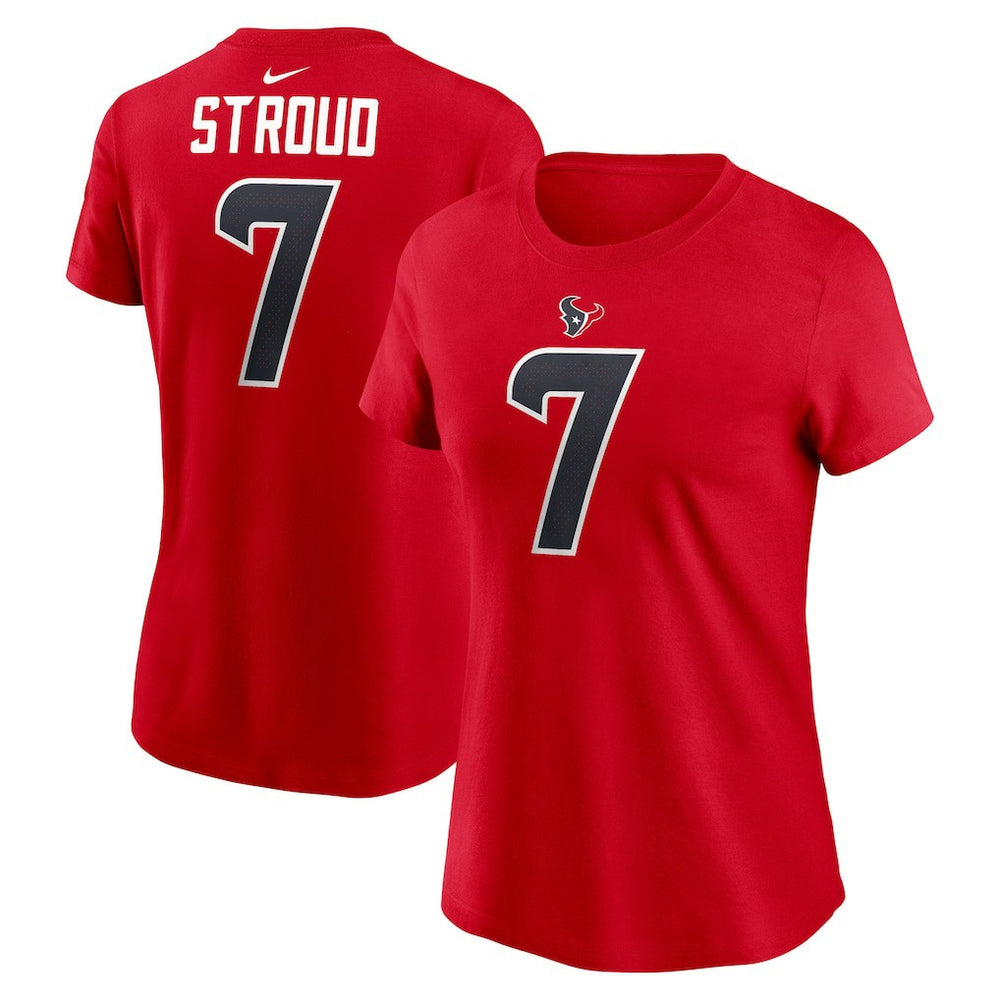 C.J. Stroud Houston Texans Women's Player Name & Number T-Shirt Red