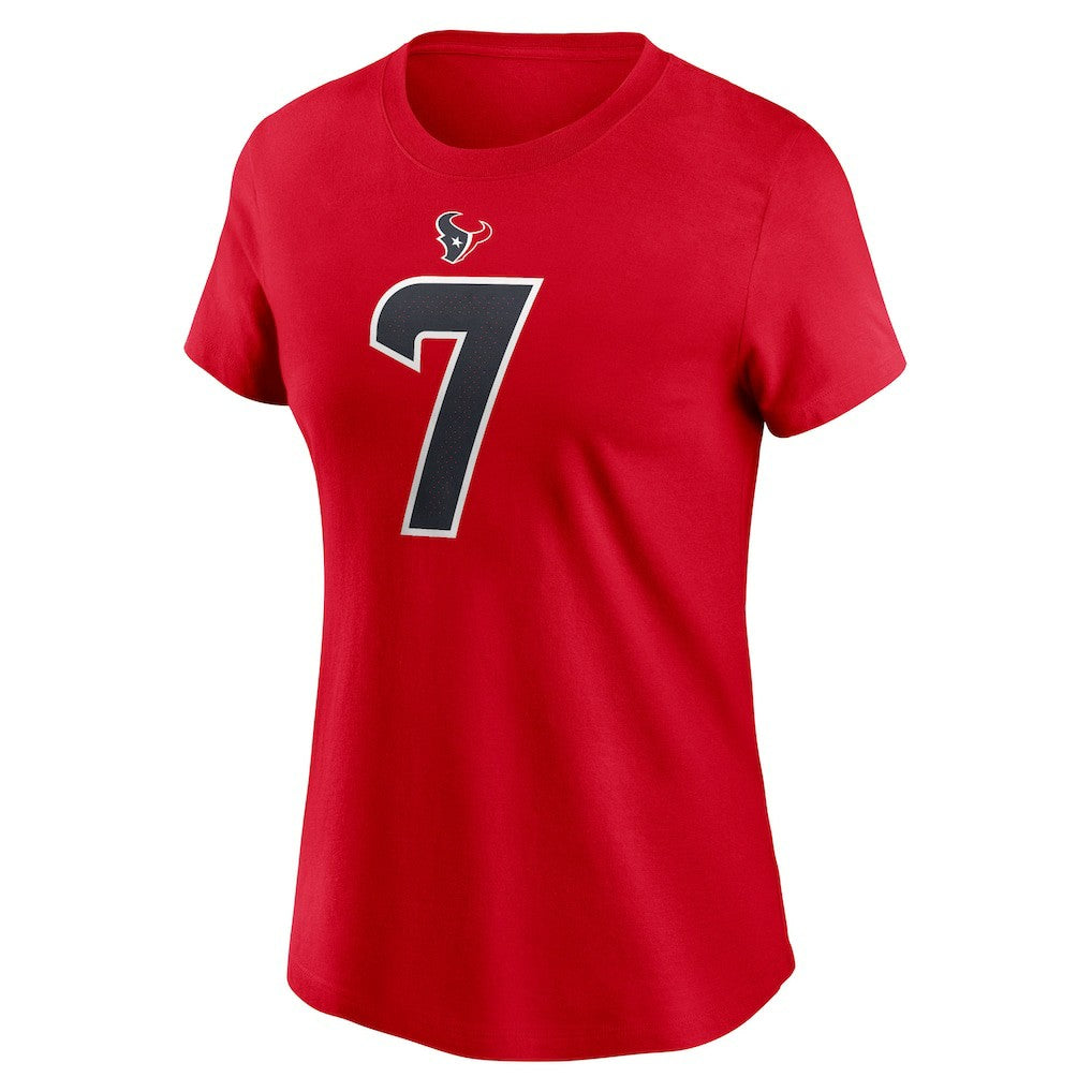 C.J. Stroud Houston Texans Women's Player Name & Number T-Shirt Red