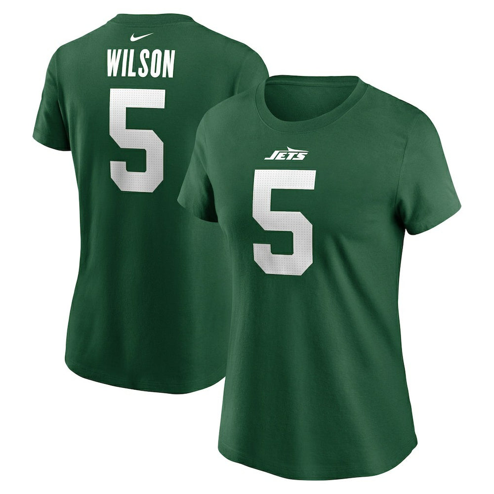 Garrett Wilson New York Jets Women's Player Name & Number T-Shirt Green