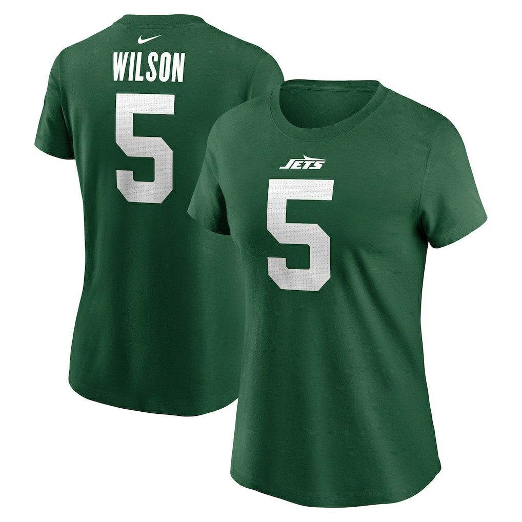 Garrett Wilson New York Jets Women's Player Name & Number T-Shirt Green