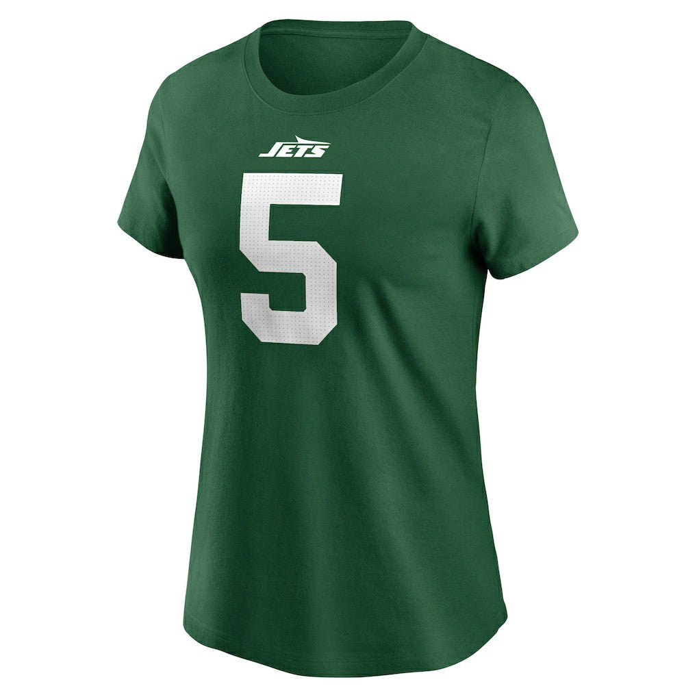 Garrett Wilson New York Jets Women's Player Name & Number T-Shirt Green