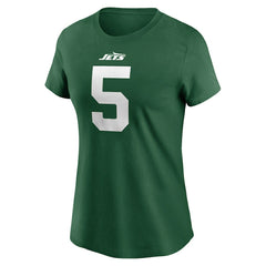 Garrett Wilson New York Jets Women's Player Name & Number T-Shirt Green