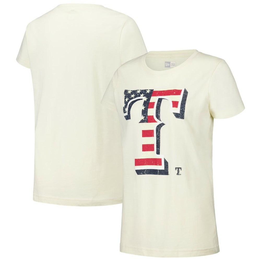 Texas Rangers New Era Women's Vintage T-Shirt - Cream T-shirts