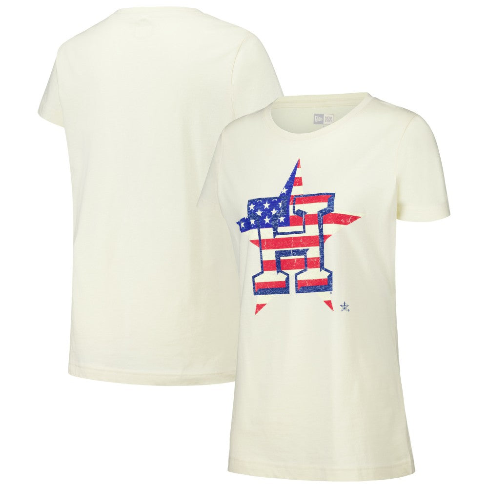 Houston Astros New Era Women's Vintage T-Shirt - Cream T-shirts