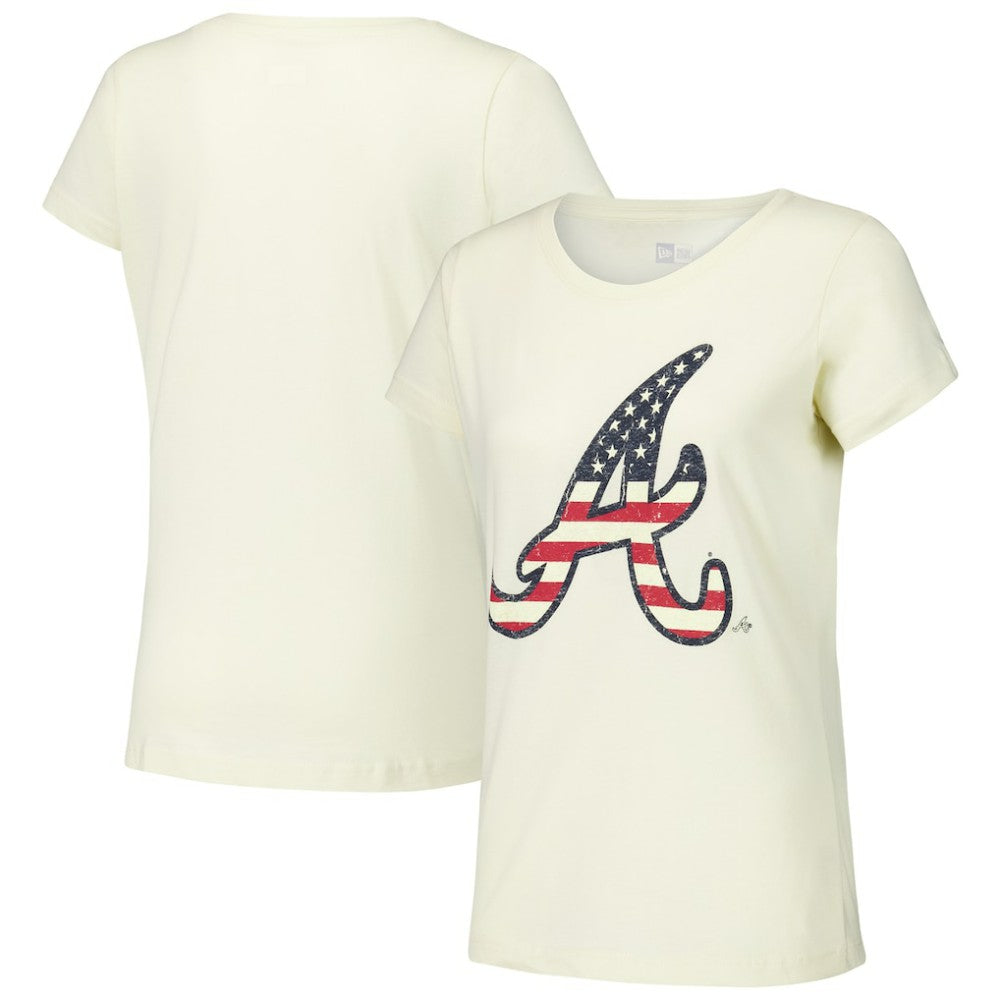 Atlanta Braves New Era Women's Vintage T-Shirt - Cream T-shirts