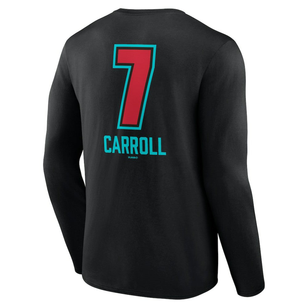 Corbin Carroll Arizona Diamondbacks Name & Number Fastball Long Sleeve T-Shirt - Black T-shirts