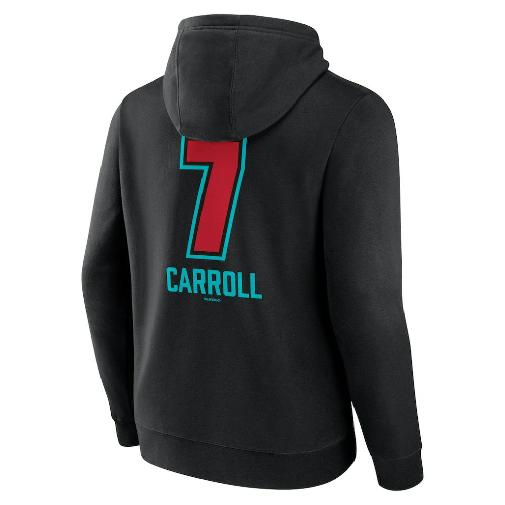 Corbin Carroll Arizona Diamondbacks Name & Number Fastball Pullover Hoodie - Black Hoodies