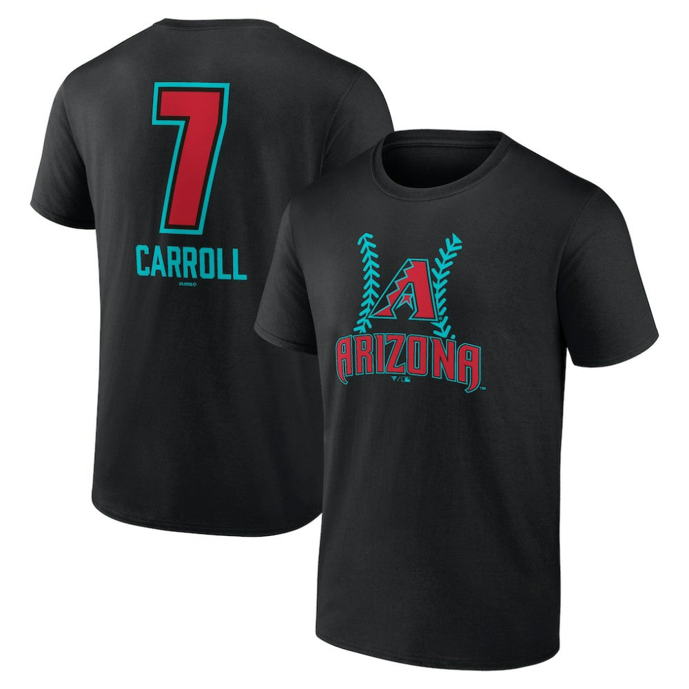 Corbin Carroll Arizona Diamondbacks Name & Number Fastball T-Shirt - Black T-shirts