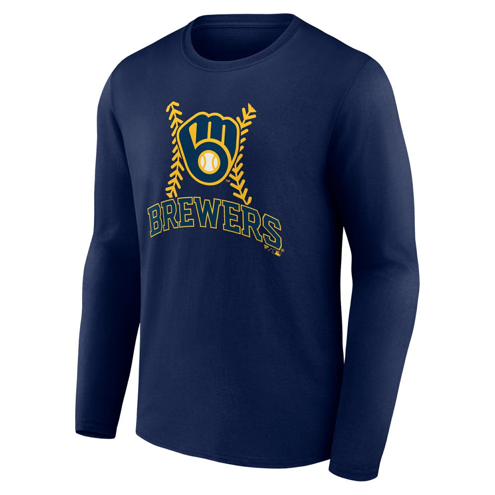 Christian Yelich Milwaukee Brewers Name & Number Fastball Long Sleeve T-Shirt - Navy T-shirts