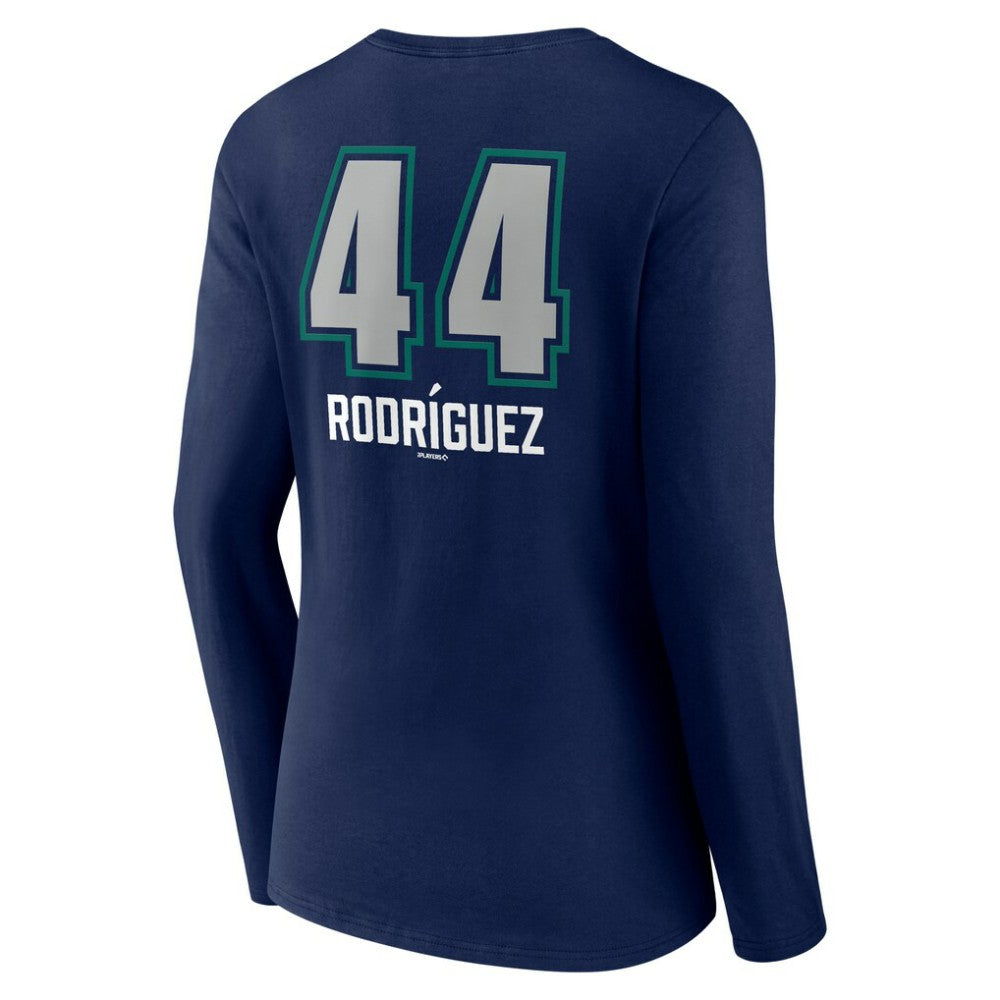 Julio Rodríguez Seattle Mariners Women's Name & Number Fastball V-Neck Long Sleeve T-Shirt - Navy T-shirts