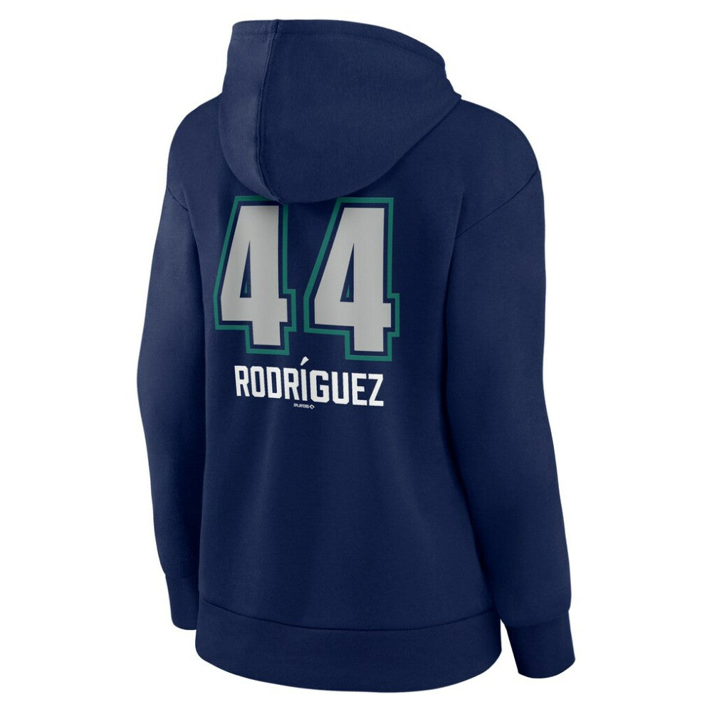 Julio Rodríguez Seattle Mariners Women's Name & Number Fastball Pullover Hoodie - Navy Hoodies