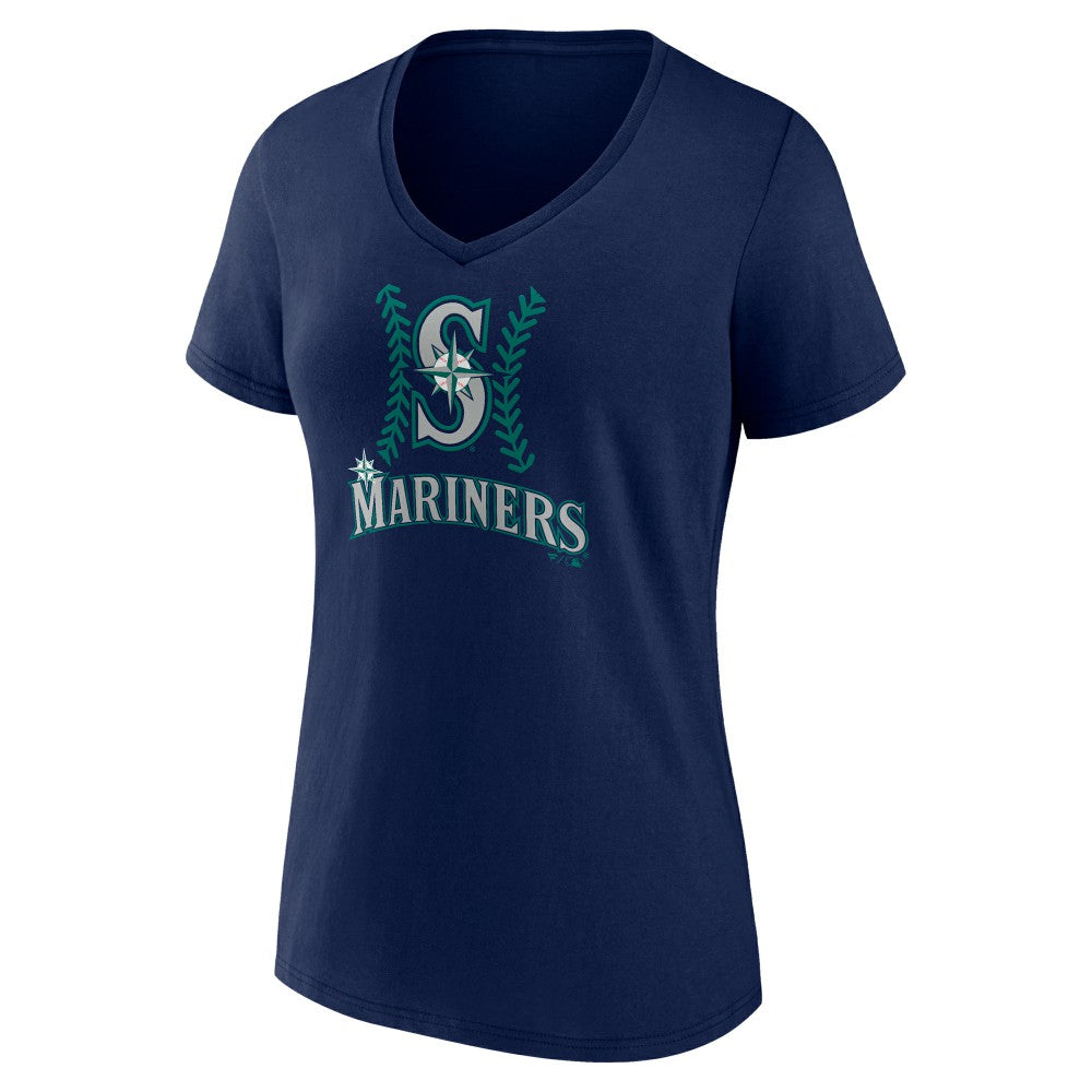 Julio Rodríguez Seattle Mariners Women's Name & Number Fastball V-Neck T-Shirt - Navy T-shirts