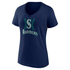 Julio Rodríguez Seattle Mariners Women's Name & Number Fastball V-Neck T-Shirt - Navy T-shirts