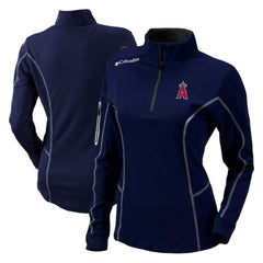 Los Angeles Angels Columbia Women's Omni-Wick Shotgun Quarter-Zip Pullover Top - Navy Pullover
