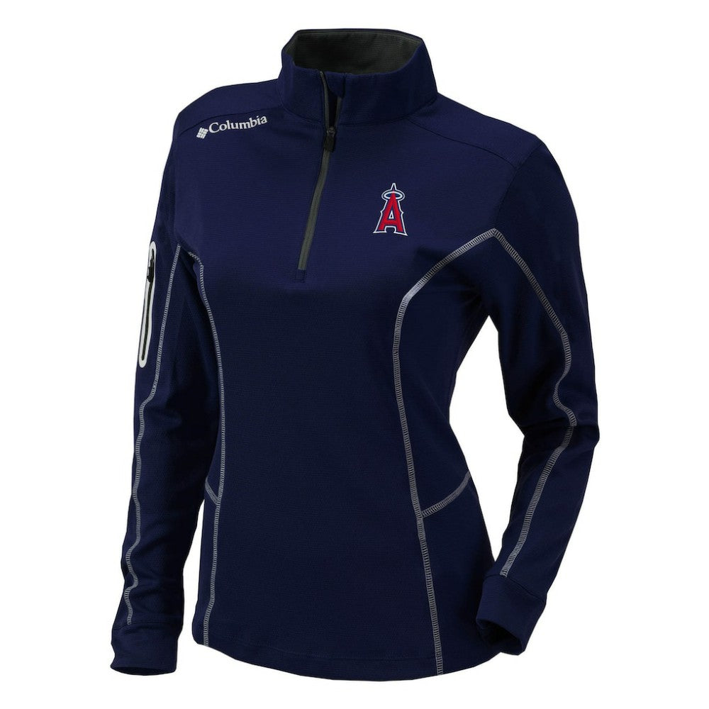 Los Angeles Angels Columbia Women's Omni-Wick Shotgun Quarter-Zip Pullover Top - Navy Pullover