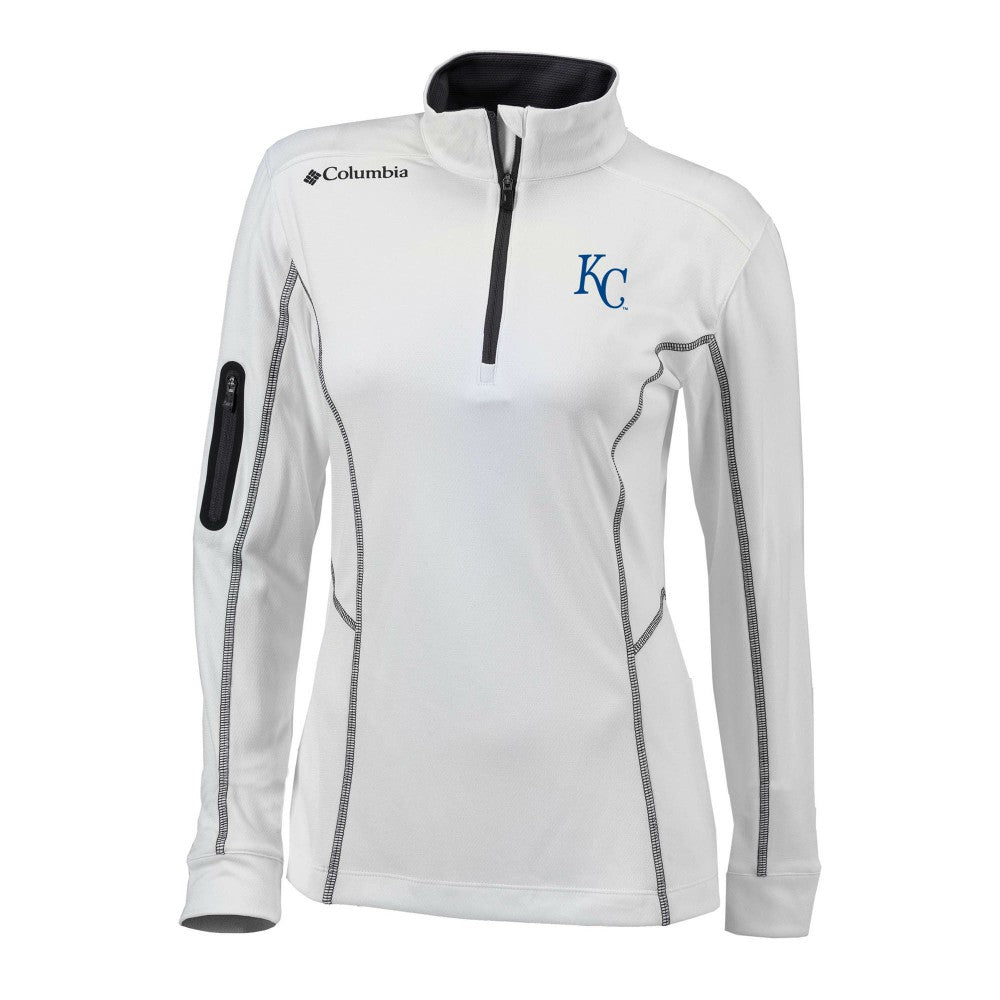 Kansas City Royals Columbia Women's Omni-Wick Shotgun Quarter-Zip Pullover Top - White Pullover