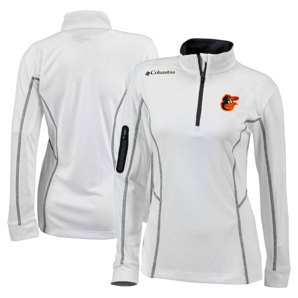 Baltimore Orioles Columbia Women's Omni-Wick Shotgun Quarter-Zip Pullover Top - White Pullover