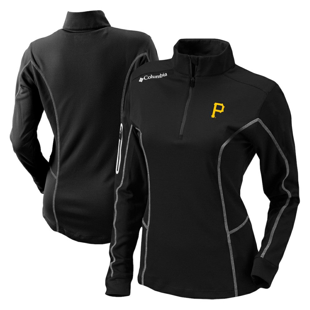 Pittsburgh Pirates Columbia Women's Omni-Wick Shotgun Quarter-Zip Pullover Top - Black Pullover
