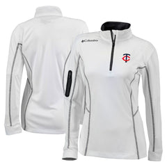 Minnesota Twins Columbia Women's Omni-Wick Shotgun Quarter-Zip Pullover Top - White Pullover