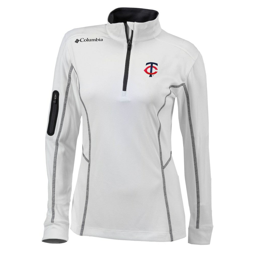 Minnesota Twins Columbia Women's Omni-Wick Shotgun Quarter-Zip Pullover Top - White Pullover