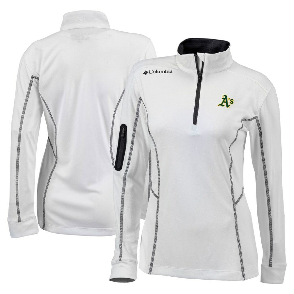 Athletics Columbia Women's Omni-Wick Shotgun Quarter-Zip Pullover Top - White Pullover