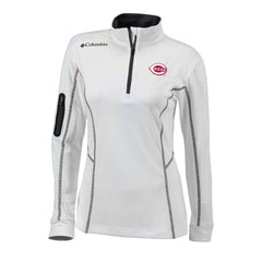 Cincinnati Reds Columbia Women's Omni-Wick Shotgun Quarter-Zip Pullover Top - White Pullover