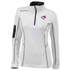 Toronto Blue Jays Columbia Women's Omni-Wick Shotgun Quarter-Zip Pullover Top - White Pullover