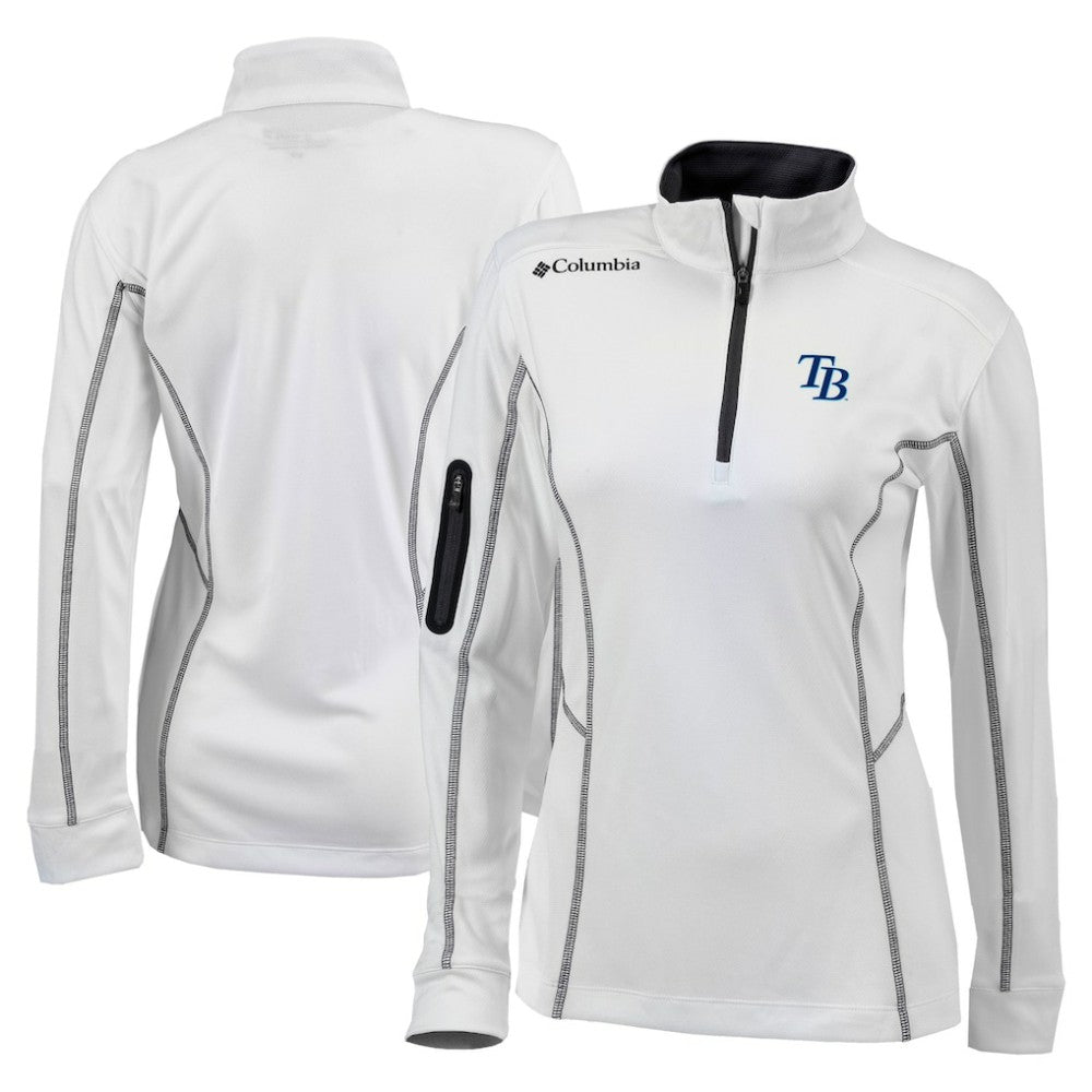 Tampa Bay Rays Columbia Women's Omni-Wick Shotgun Quarter-Zip Pullover Top - White Pullover