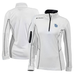 Tampa Bay Rays Columbia Women's Omni-Wick Shotgun Quarter-Zip Pullover Top - White Pullover
