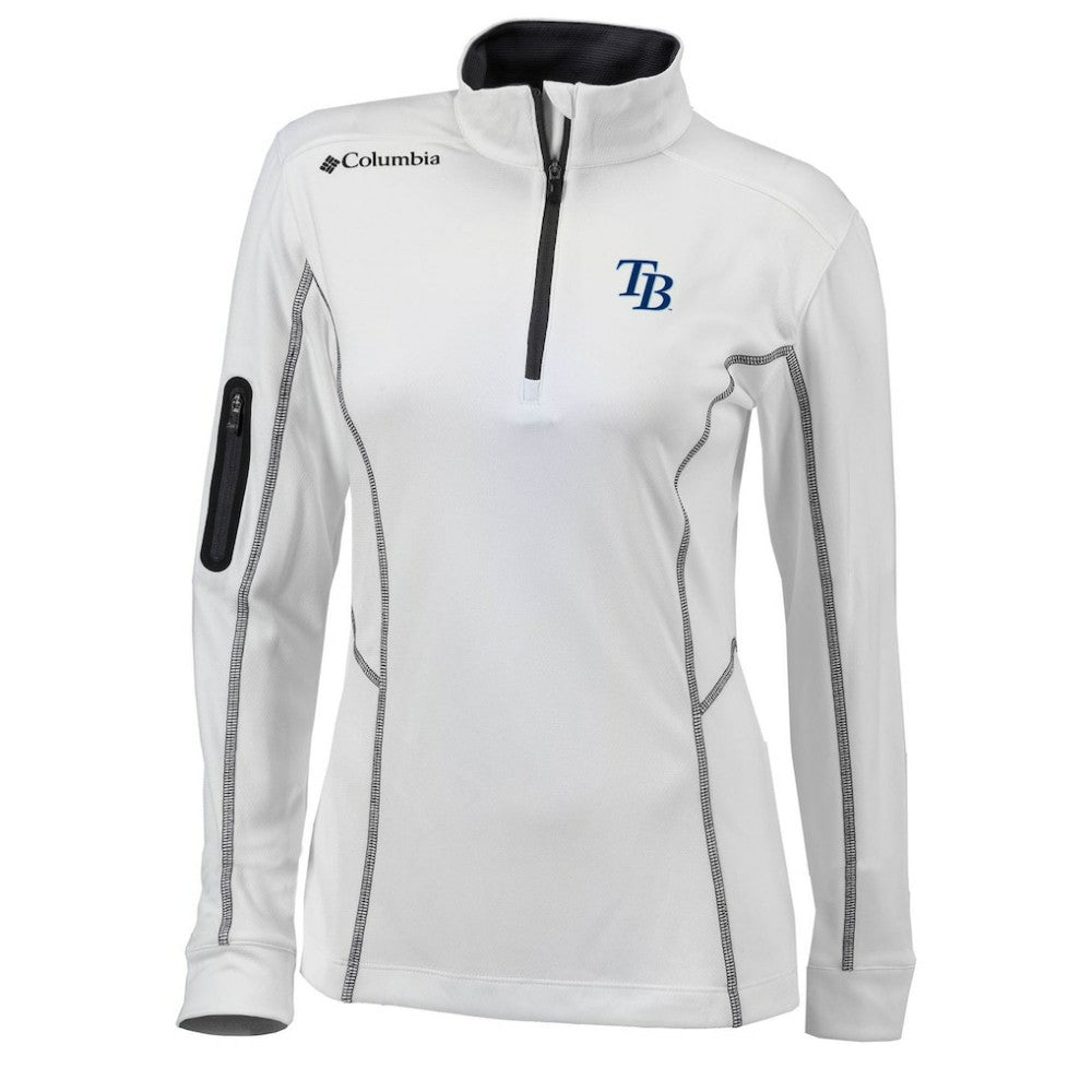 Tampa Bay Rays Columbia Women's Omni-Wick Shotgun Quarter-Zip Pullover Top - White Pullover