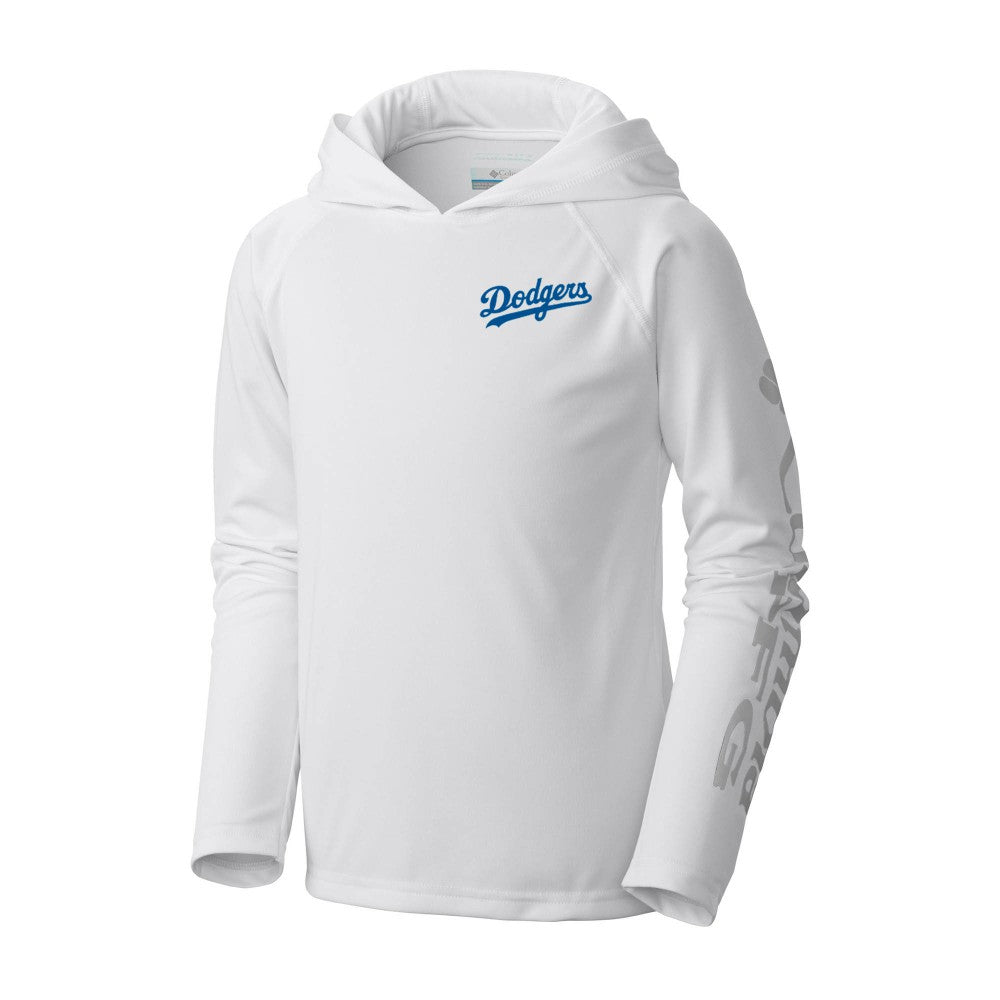 Los Angeles Dodgers Columbia Youth Terminal Tackle Long Sleeve Hoodie T-Shirt - White Hoodies