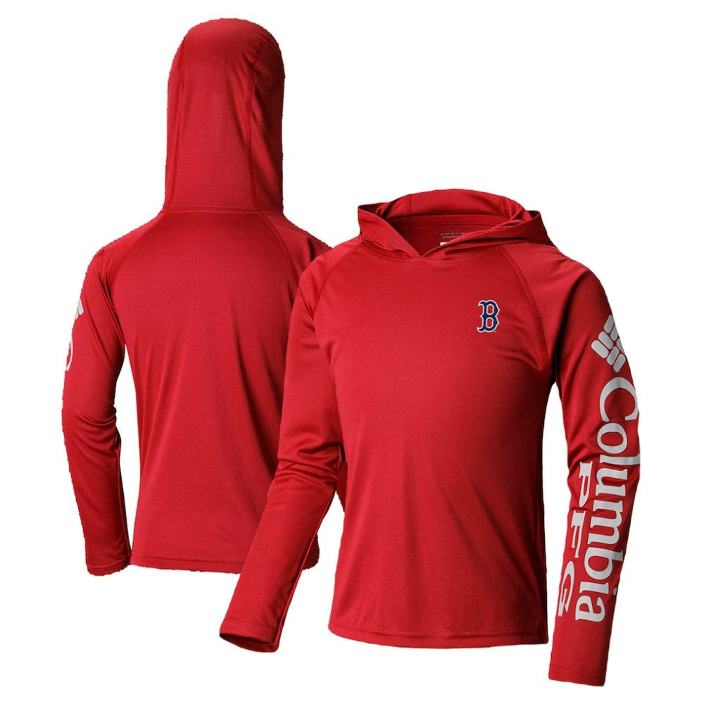 Boston Red Sox Columbia Youth Terminal Tackle Long Sleeve Hoodie T-Shirt - Red Hoodies