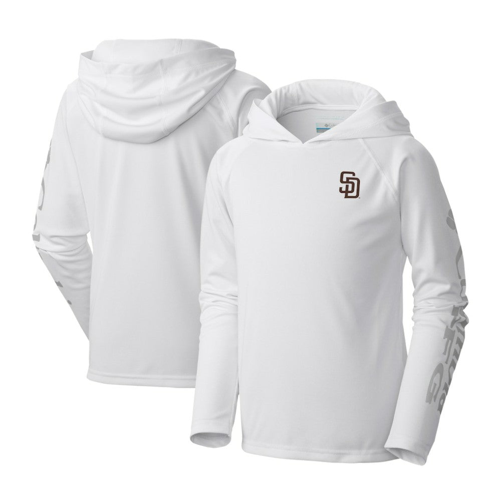 San Diego Padres Columbia Youth Terminal Tackle Long Sleeve Hoodie T-Shirt - White Hoodies