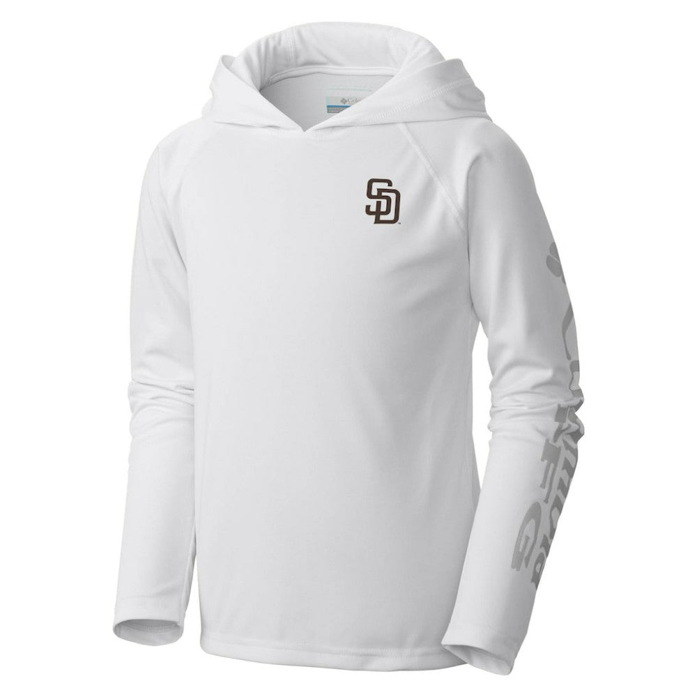 San Diego Padres Columbia Youth Terminal Tackle Long Sleeve Hoodie T-Shirt - White Hoodies