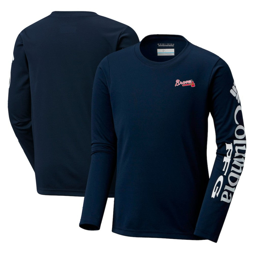 Atlanta Braves Columbia Youth Terminal Tackle Long Sleeve T-Shirt - Navy T-shirts