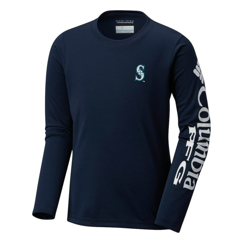 Seattle Mariners Columbia Youth Terminal Tackle Long Sleeve T-Shirt - Navy T-shirts