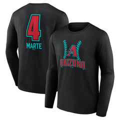 Ketel Marte Arizona Diamondbacks Name & Number Fastball Long Sleeve T-Shirt - Black T-shirts