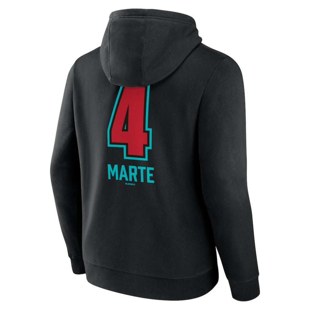 Ketel Marte Arizona Diamondbacks Name & Number Fastball Pullover Hoodie - Black Hoodies