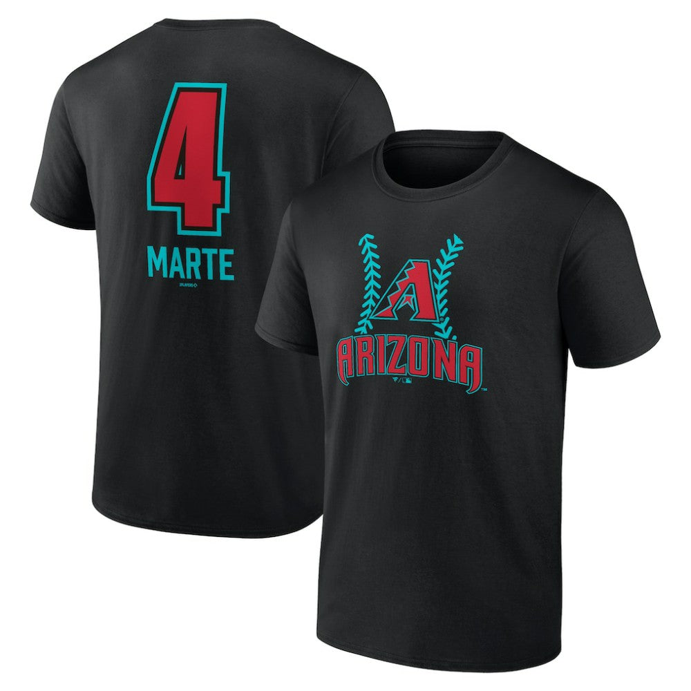 Ketel Marte Arizona Diamondbacks Name & Number Fastball T-Shirt - Black T-shirts