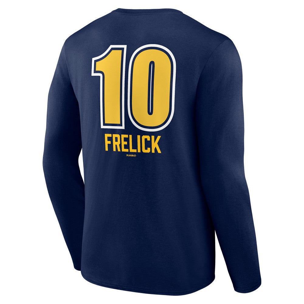 Sal Frelick Milwaukee Brewers Name & Number Fastball Long Sleeve T-Shirt - Navy T-shirts