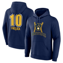 Sal Frelick Milwaukee Brewers Name & Number Fastball Pullover Hoodie - Navy Hoodies