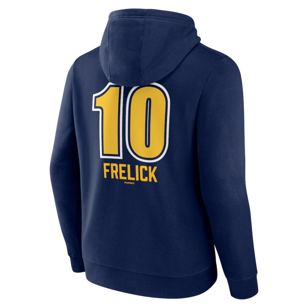 Sal Frelick Milwaukee Brewers Name & Number Fastball Pullover Hoodie - Navy Hoodies