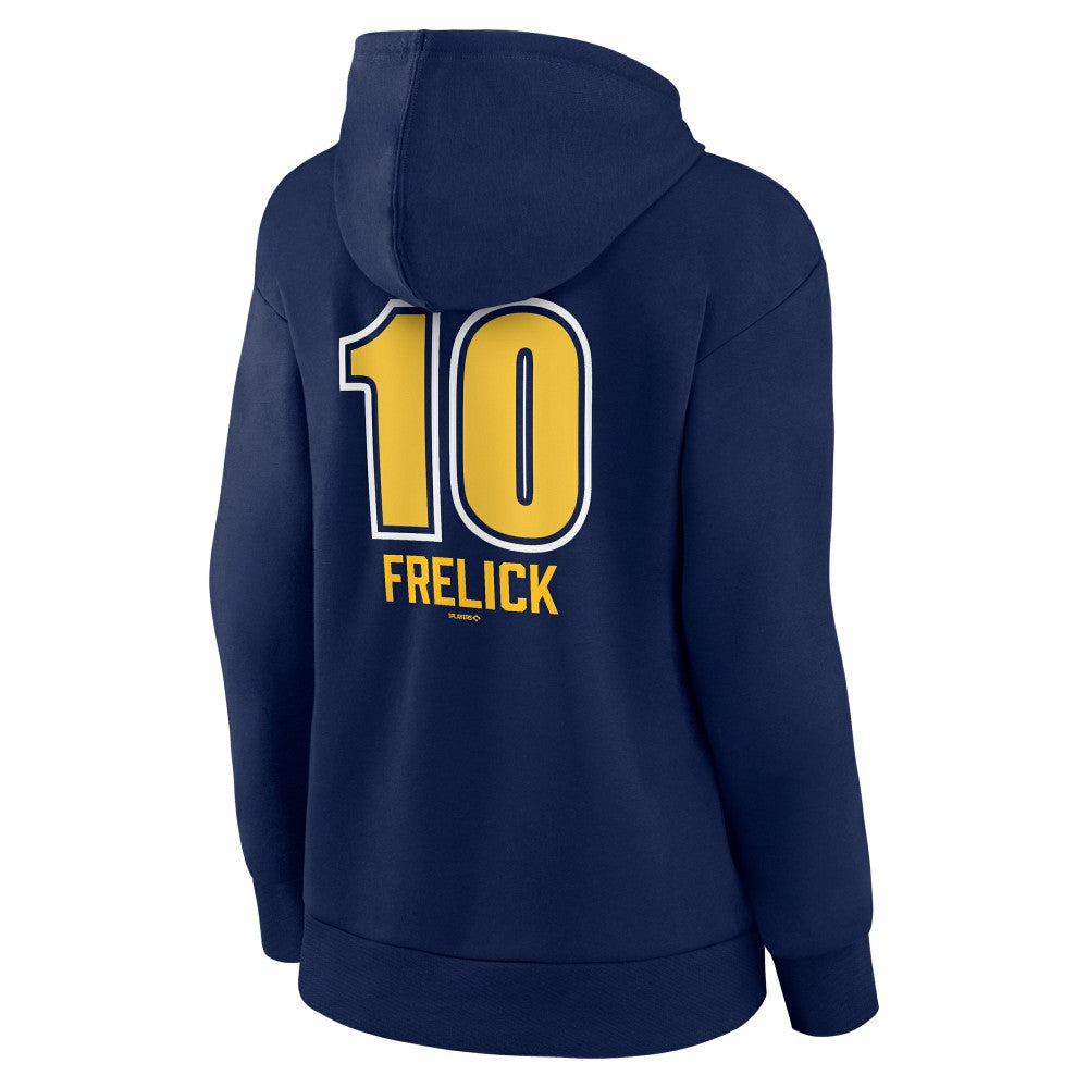 Sal Frelick Milwaukee Brewers Women's Name & Number Fastball Pullover Hoodie - Navy Hoodies