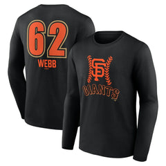 Logan Webb San Francisco Giants Name & Number Fastball Long Sleeve T-Shirt - Black T-shirts