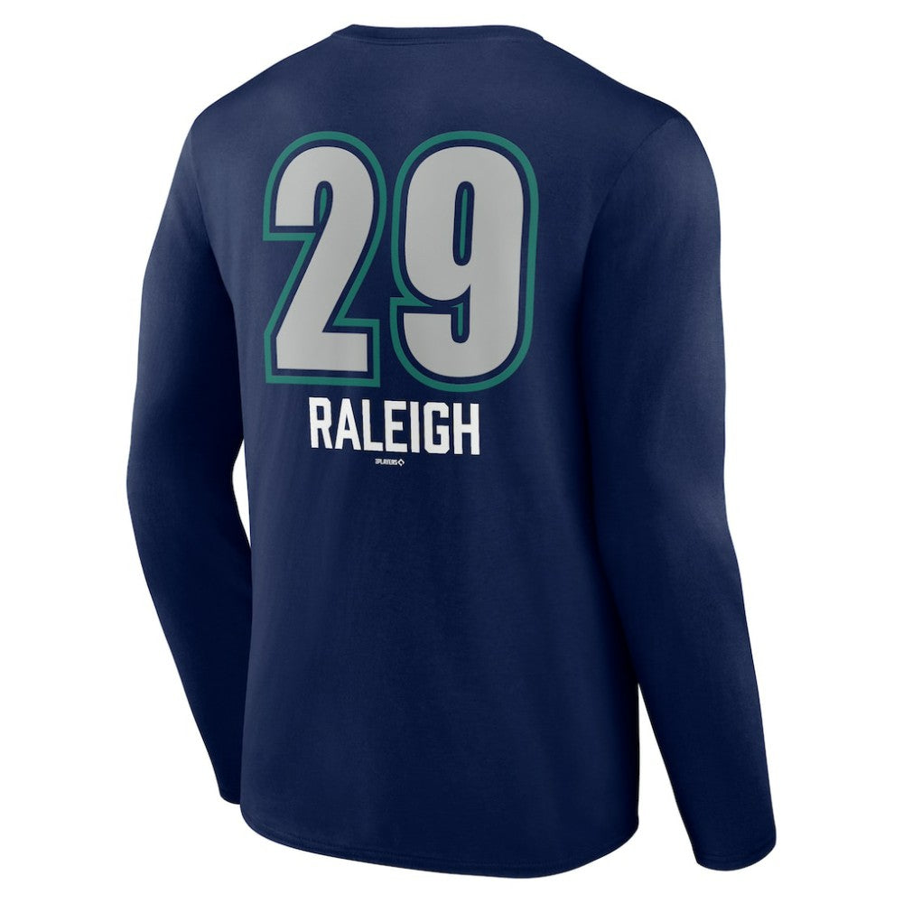 Cal Raleigh Seattle Mariners Name & Number Fastball Long Sleeve T-Shirt - Navy T-shirts