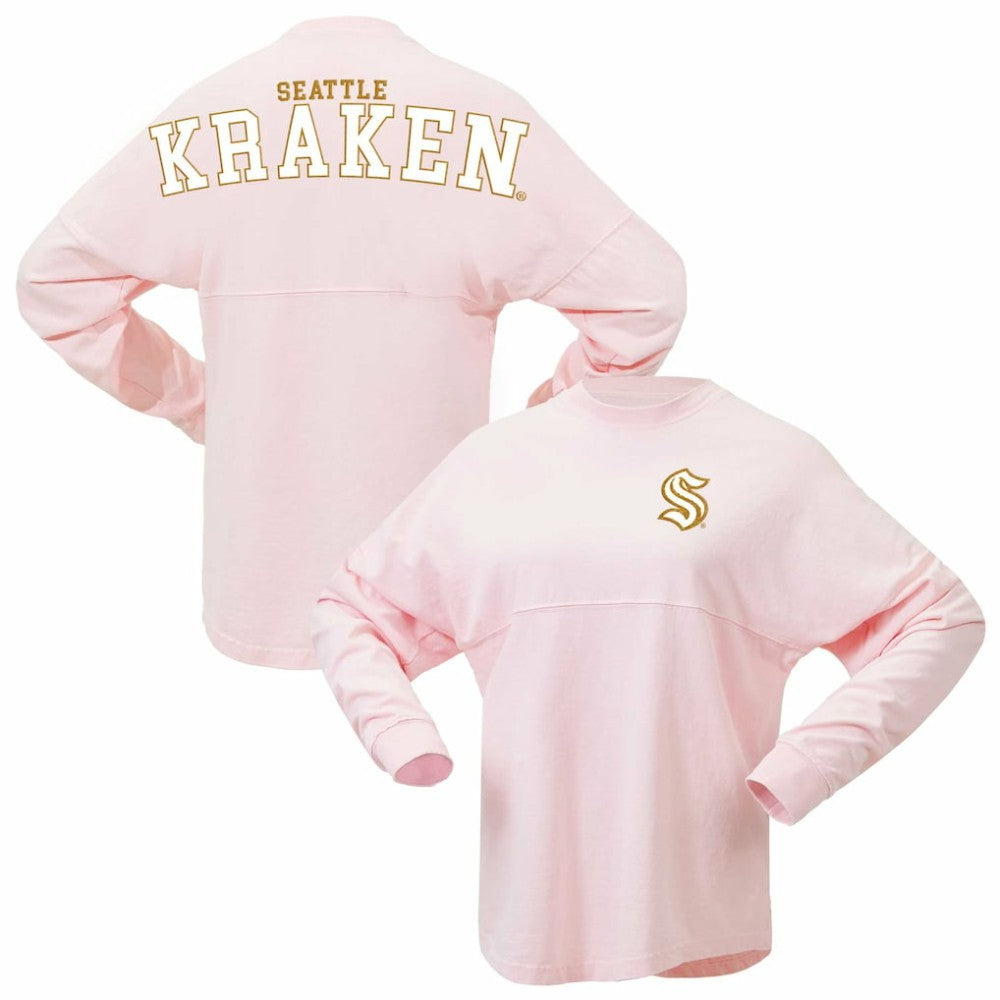 NHL Seattle Kraken Fanatics Women's Spirit Jersey Long Sleeve T-Shirt - Pink