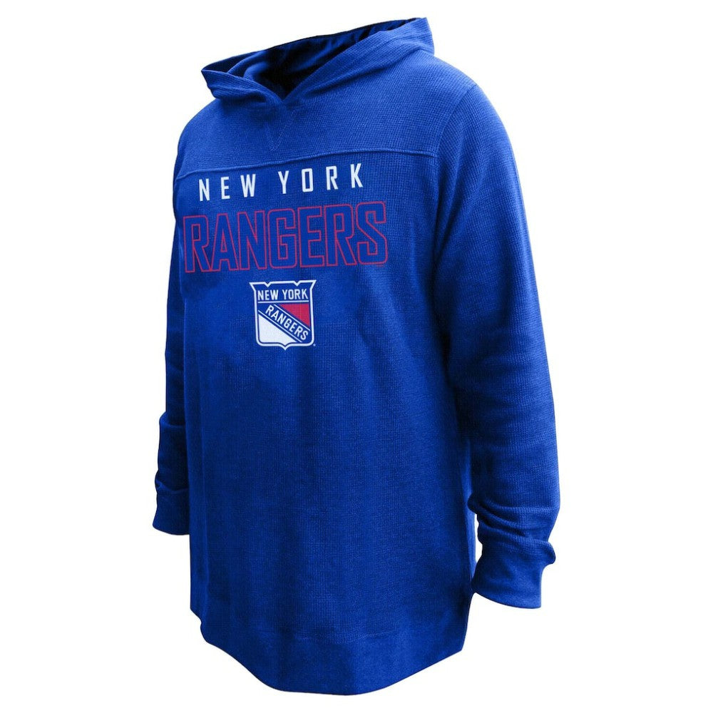 NHL Mika Zibanejad New York Rangers Profile Women's Plus Size Name & Number Thermal Pullover Hoodie - Blue