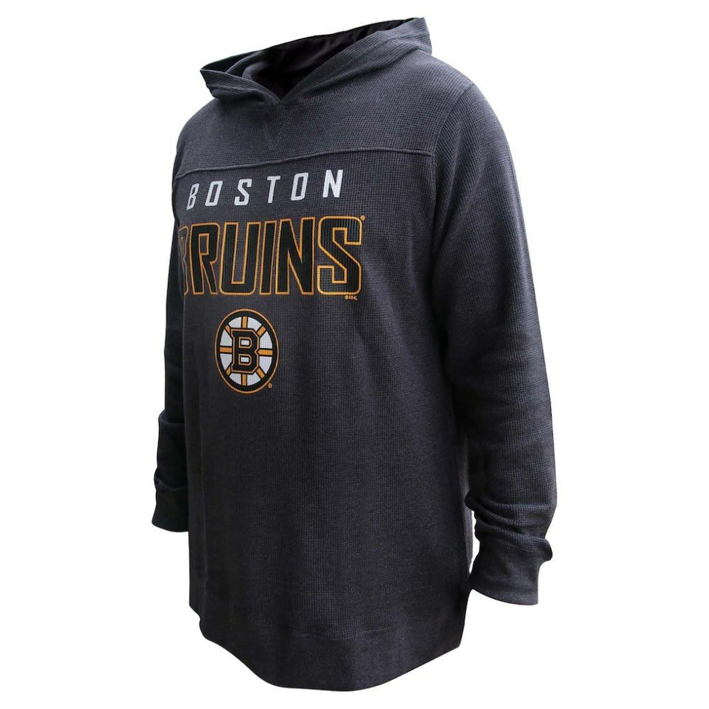 NHL David Pastrnak Boston Bruins Profile Women's Plus Size Name & Number Thermal Pullover Hoodie - Black