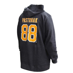 NHL David Pastrnak Boston Bruins Profile Women's Plus Size Name & Number Thermal Pullover Hoodie - Black