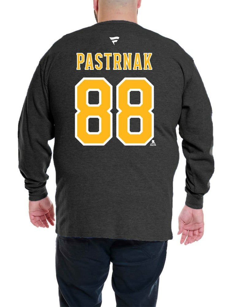 NHL David Pastrnak Boston Bruins Profile Big & Tall Name & Number Thermal Pullover Sweatshirt - Black